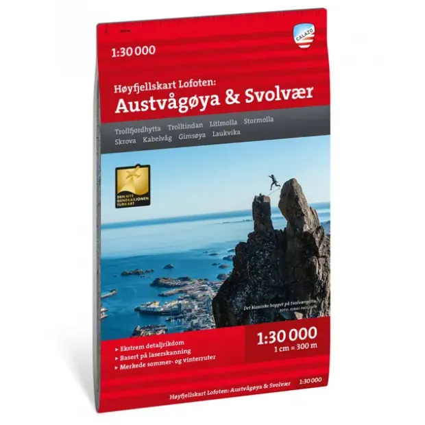 Austvågøya Svolvær Calazo Høyfjellskart 1:30 000 Lofoten