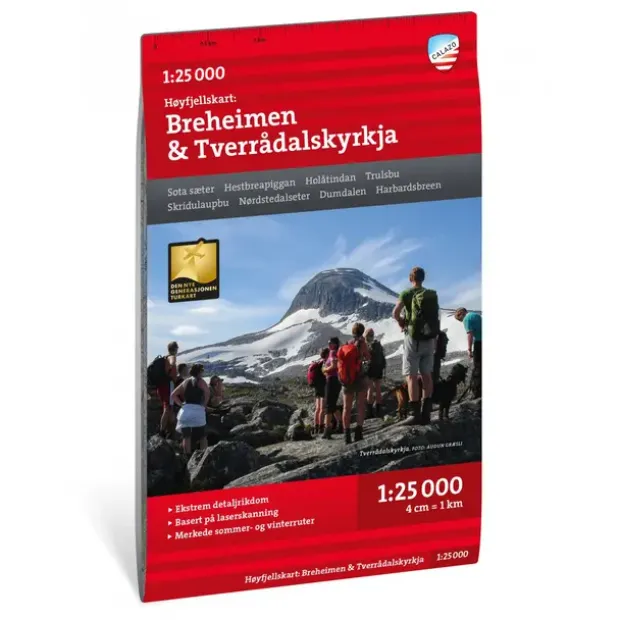 Breheimen Tverrådalskyrkja Calazo Høyfjellskart 1:25 000