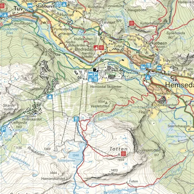 Hemsedal Golsfjellet Gol Calazo Turkart 1:50 000