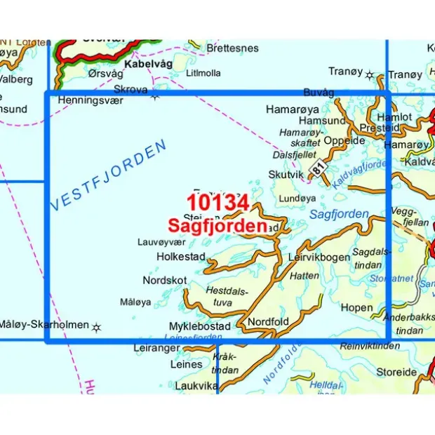 Sagfjorden Nordeca Norge 1:50 000 10134