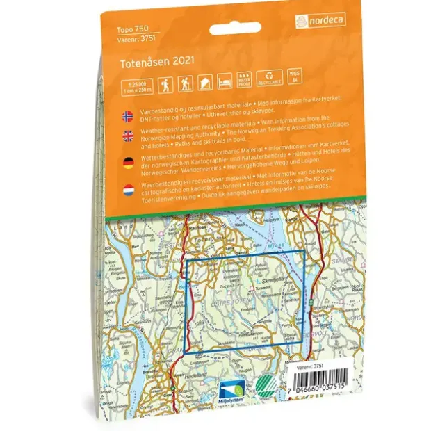Totenåsen Nordeca Topo 1:25 000 3751